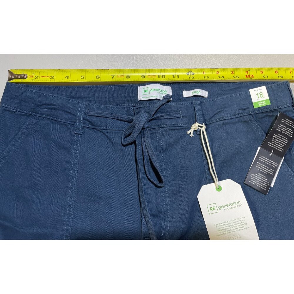 Regeneration by Celebrity Pink Womens Size 18 SKINNY High-Rise Cargo Pants Blue - Picture 3 of 11